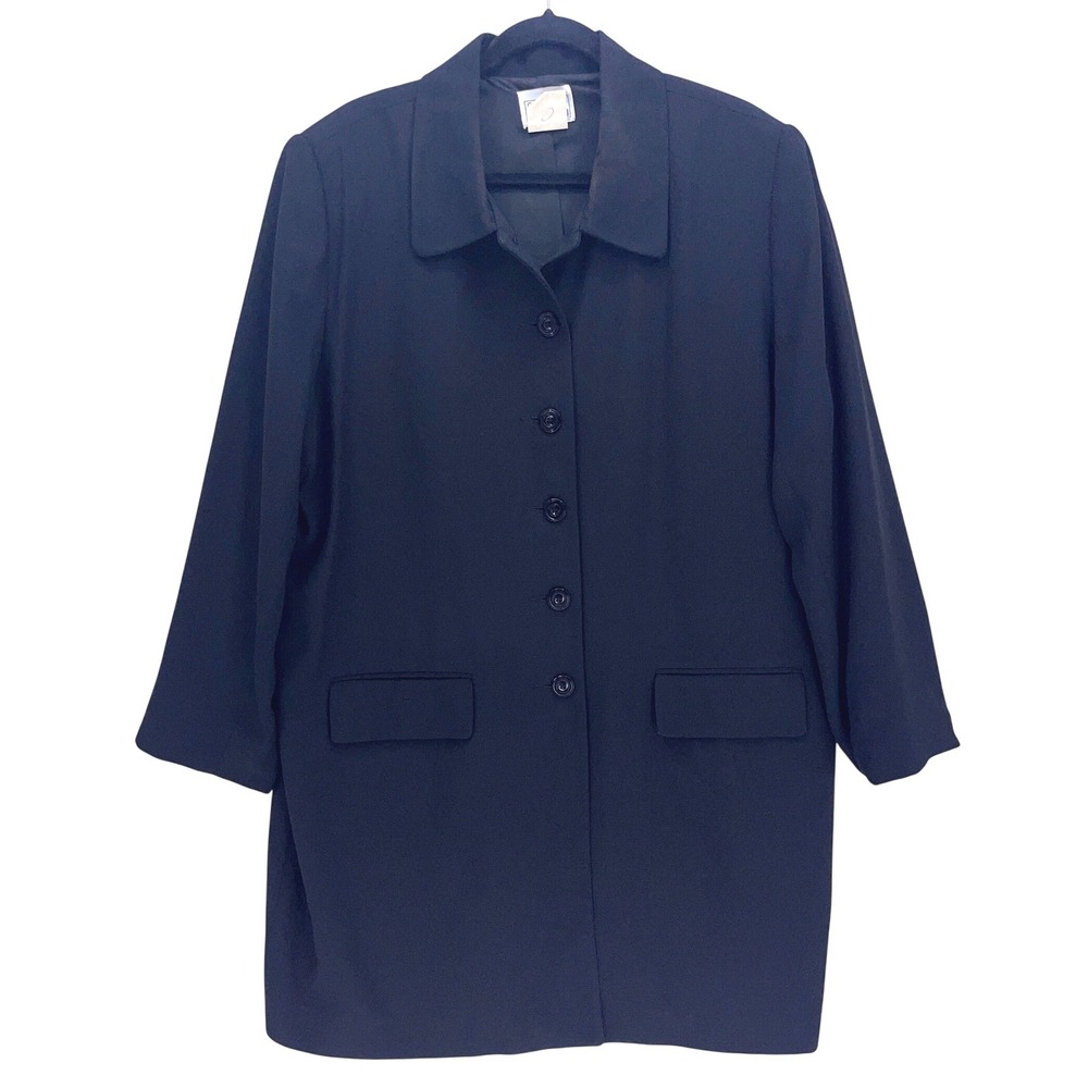 Sport Collection Black Longline Blazer 18 Vintage Padded Shoulders